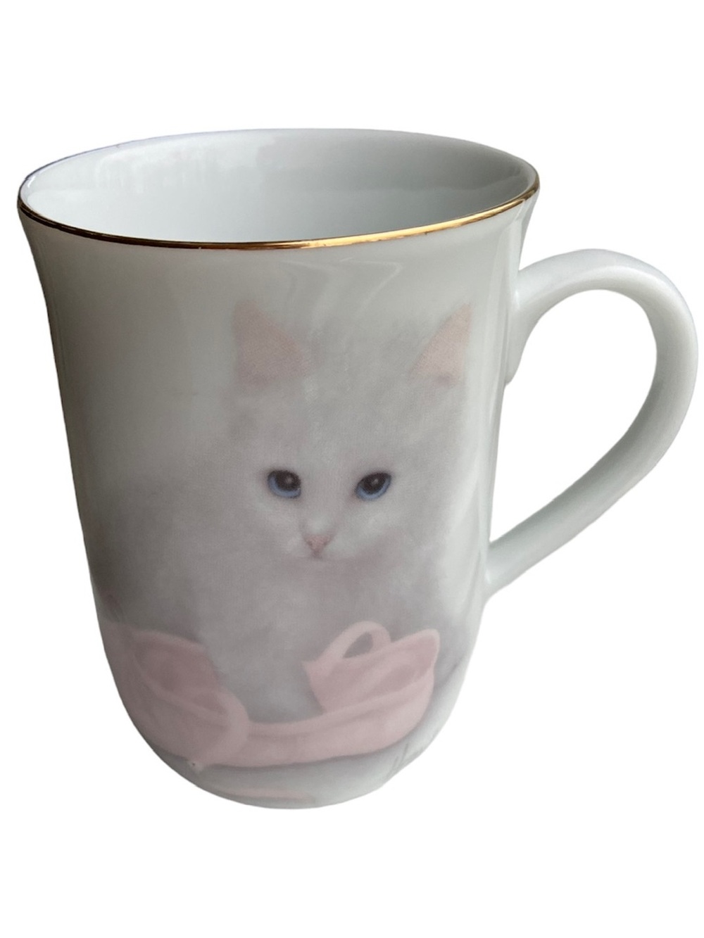 VIntage Otagiri White Cat Kitten Ballet Slipper Shoe Mug Cup Japan Bob Harrison